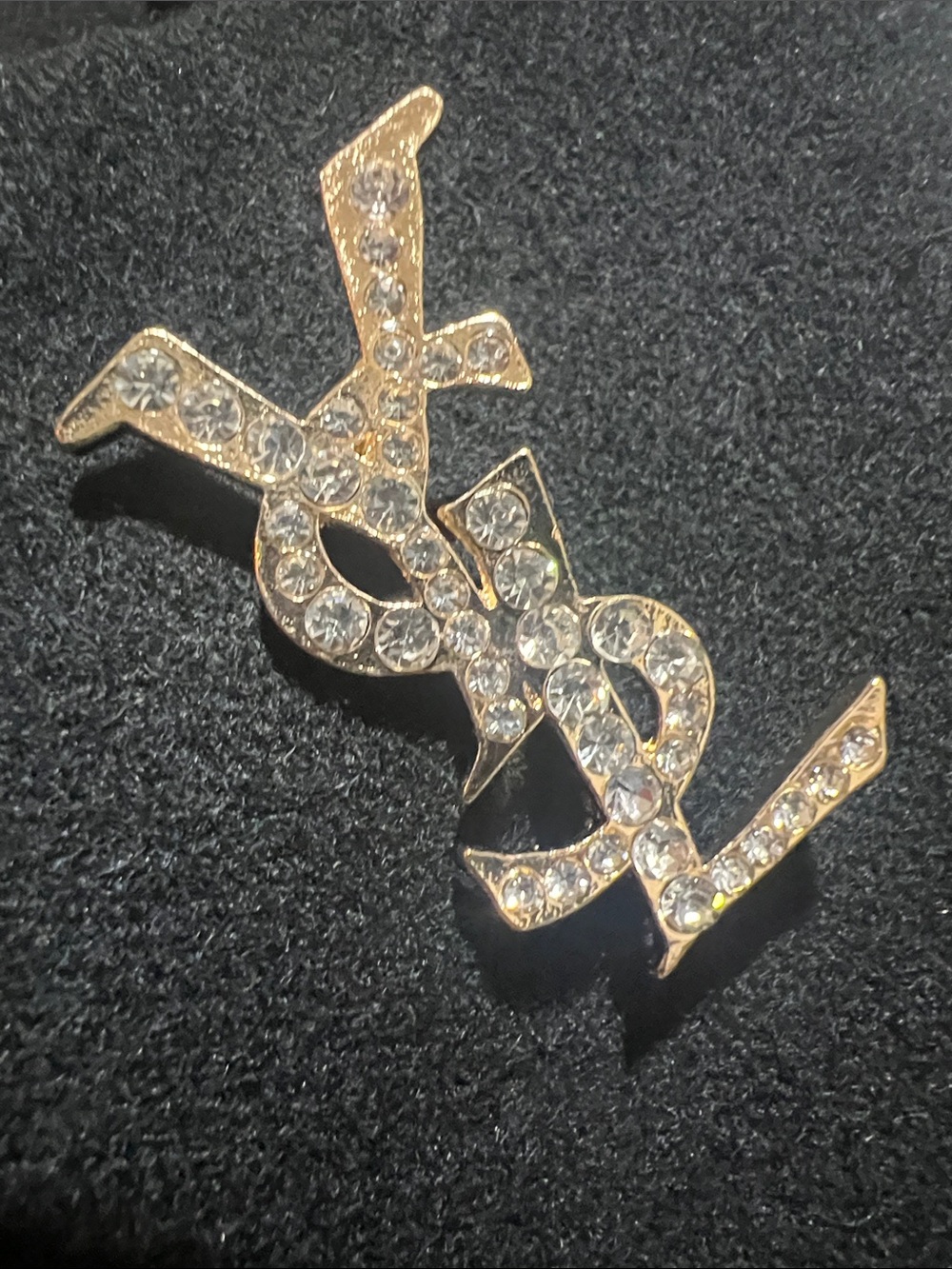 Yves Saint Laurent with Gold Logo Brooch
